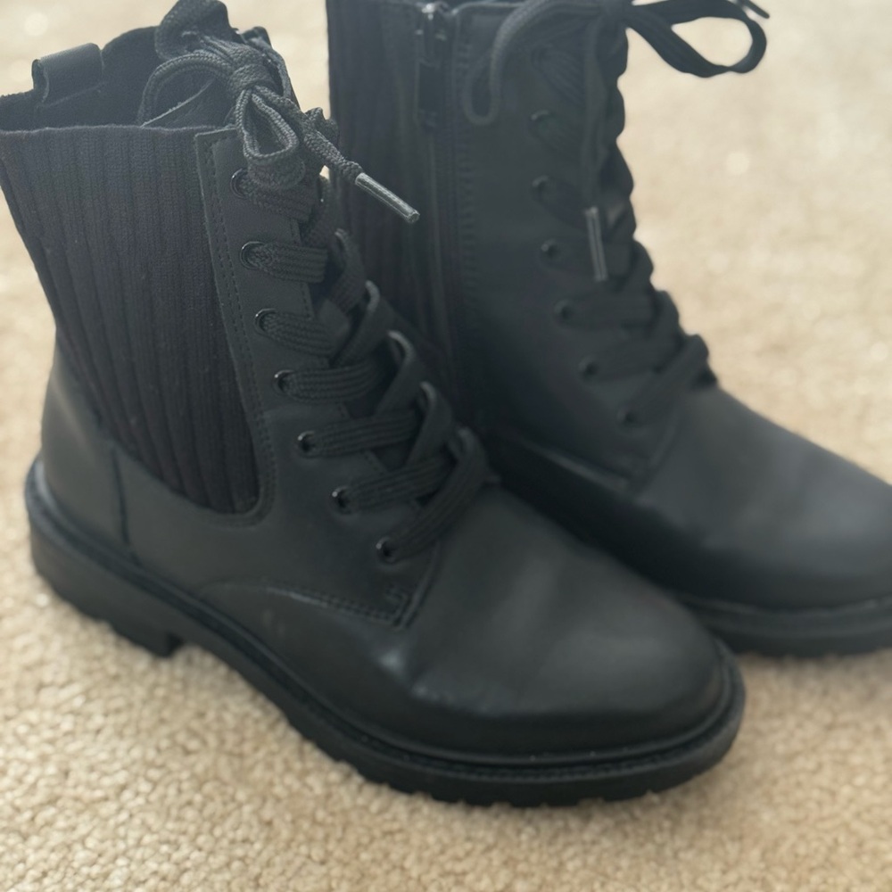 Sam Edelman Black Lace-Up Kids Boots